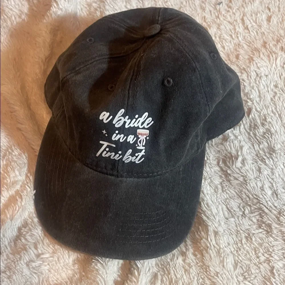 Black 'Bride in a Tini Bit' Cap